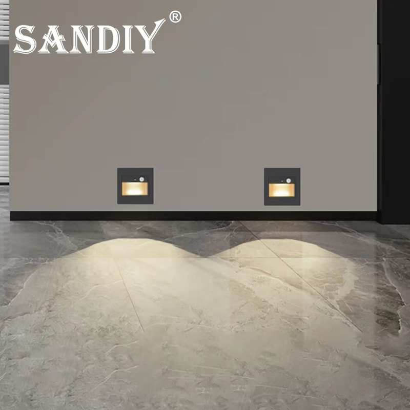 Smart Motion Sensor Recessed Stair Wall Light With Voice Activation 3