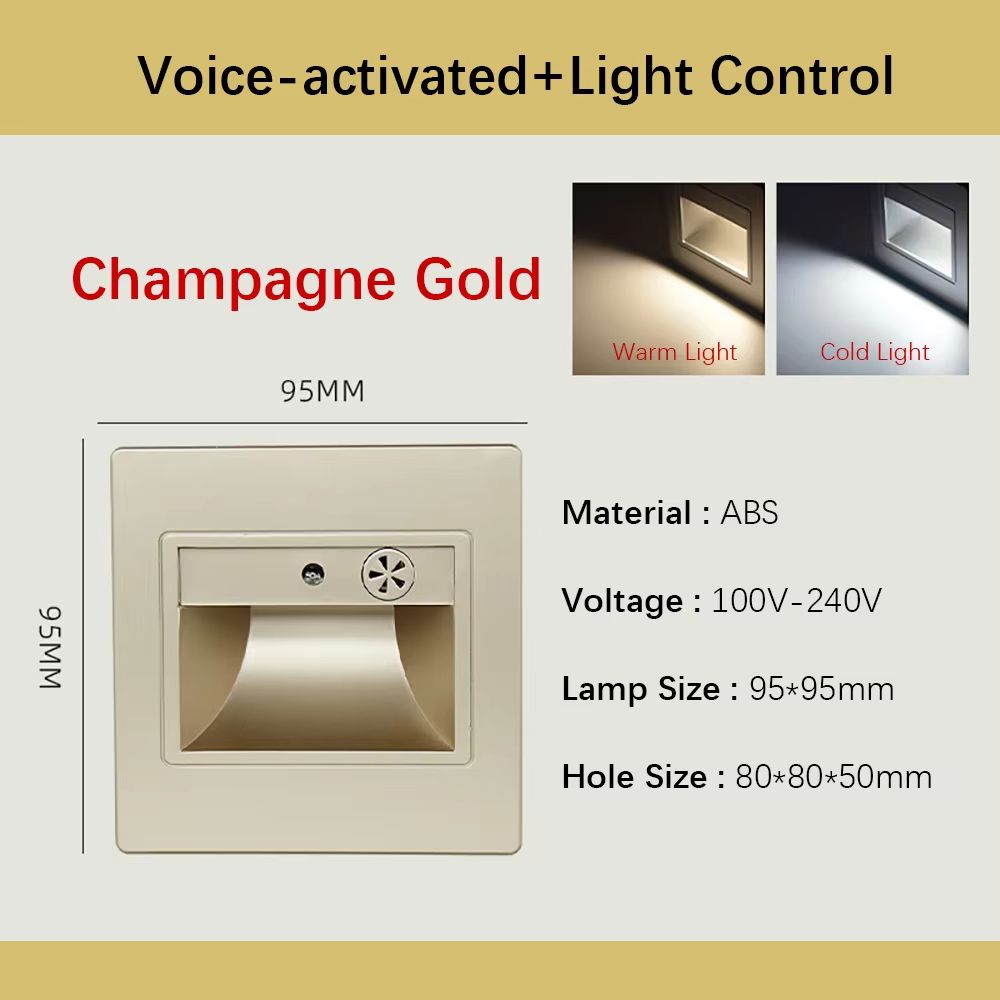 Smart Motion Sensor Recessed Stair Wall Light With Voice Activation 20