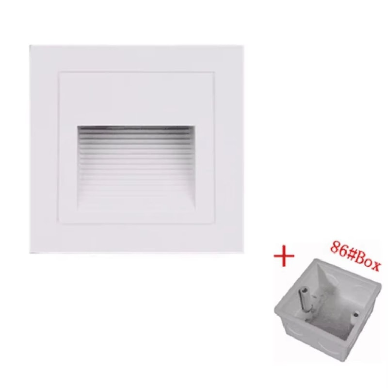 Recessed LED Stair Wall Night Light For Indoor Steps Decor 110V220V 12