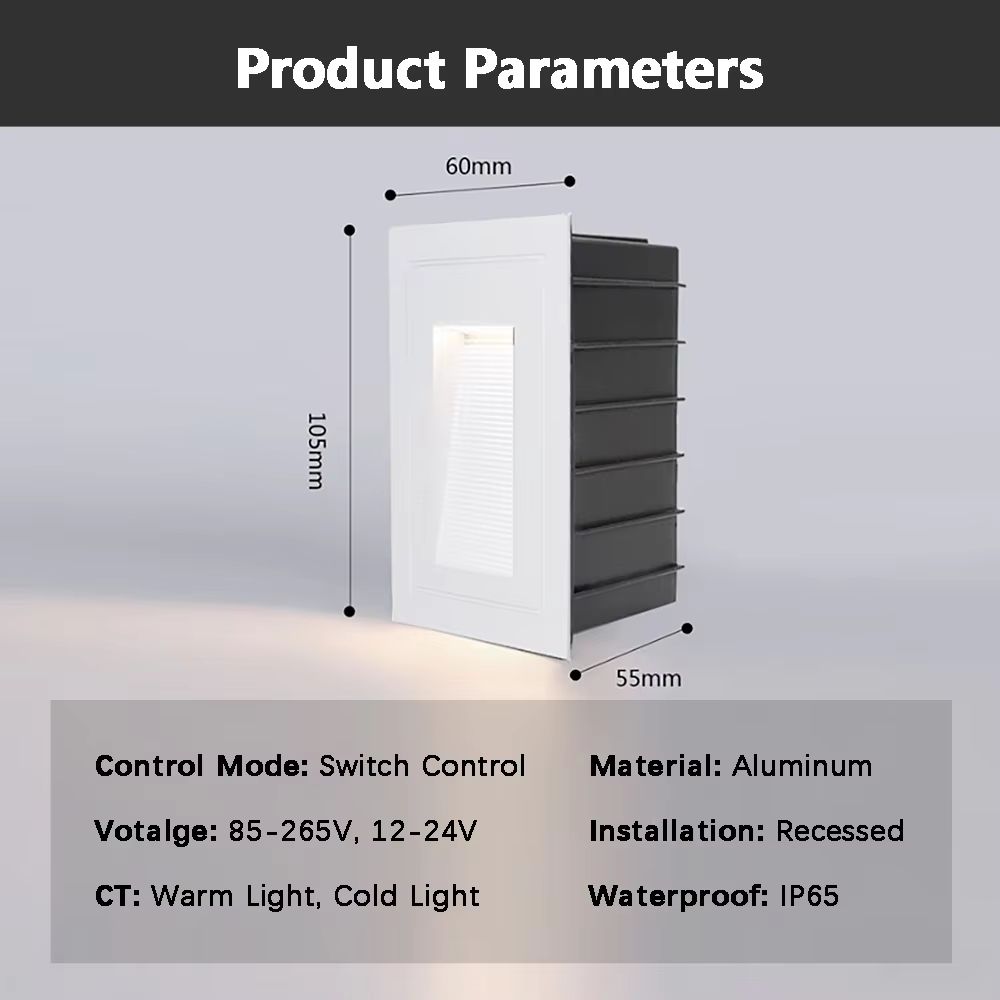 Waterproof Outdoor LED Recessed Stair Step Wall Light 12V110V220V 9