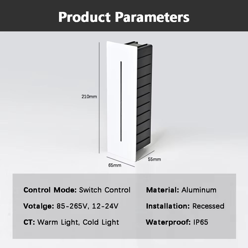 Waterproof Outdoor LED Recessed Stair Step Wall Light 12V110V220V 10