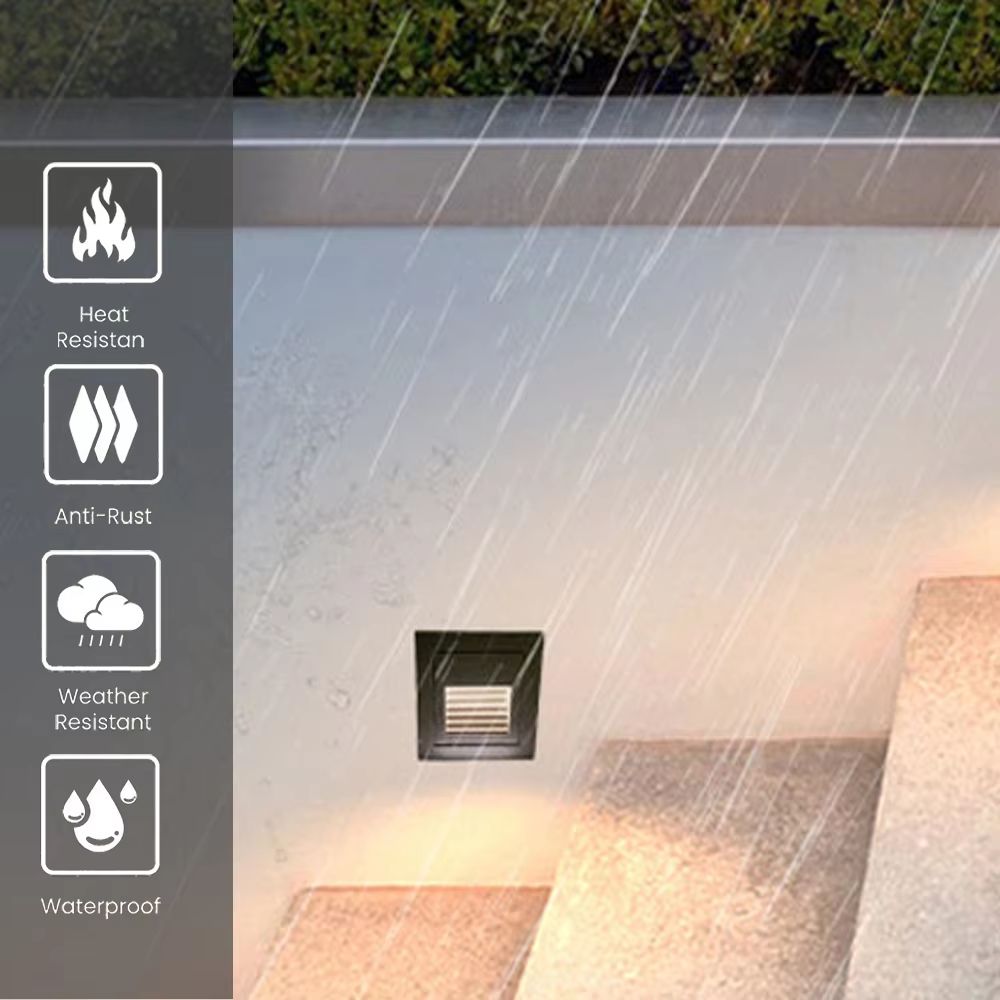 Waterproof Outdoor LED Recessed Stair Wall Lamp For Yard Balcony Terrace 12V110V220V 3