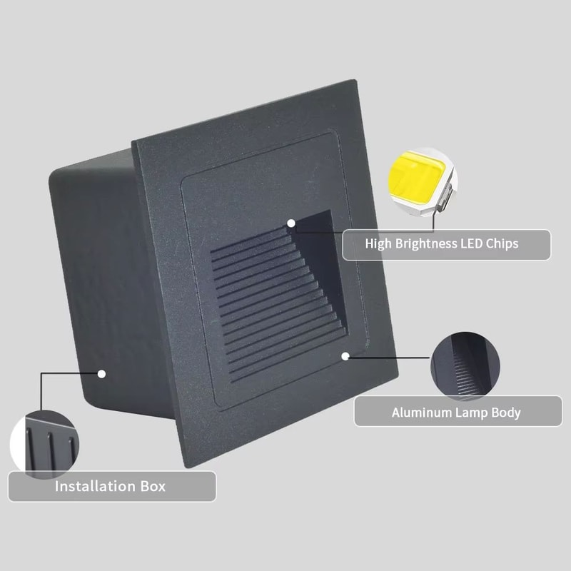 Waterproof Outdoor LED Recessed Stair Wall Lamp For Yard Balcony Terrace 12V110V220V 4
