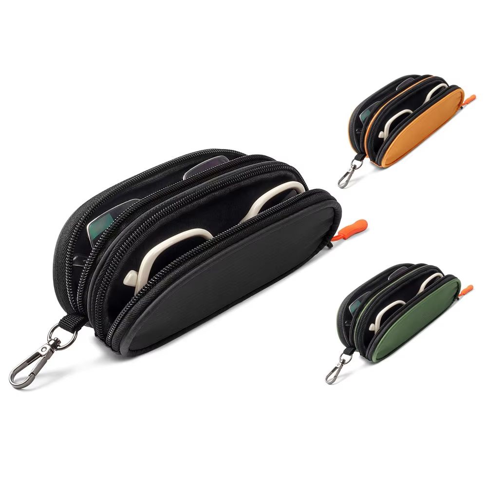 Double Layer Sunglasses Case Organizer Travel Storage Bag 0