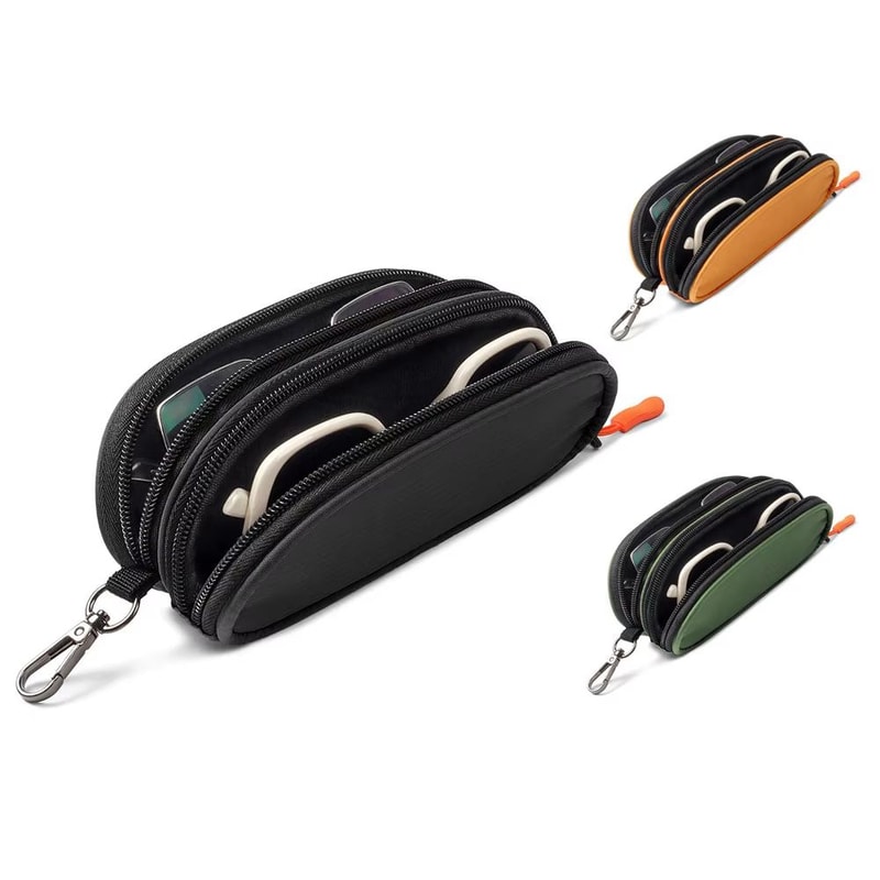Double Layer Sunglasses Case Organizer Travel Storage Bag 0