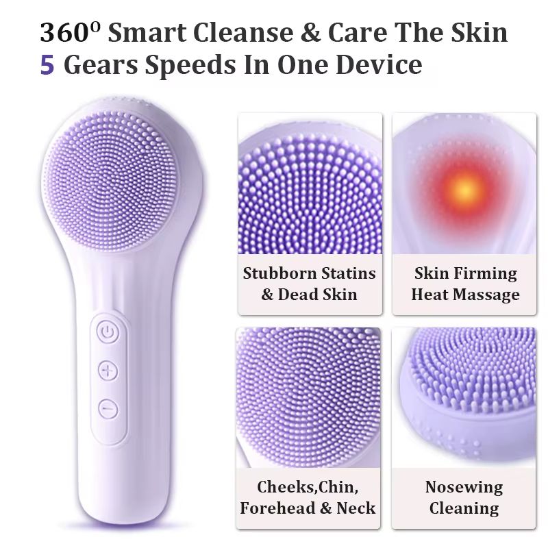 Rechargeable Sonic Waterproof Facial Cleansing Brush For Deep Clean Skin 1