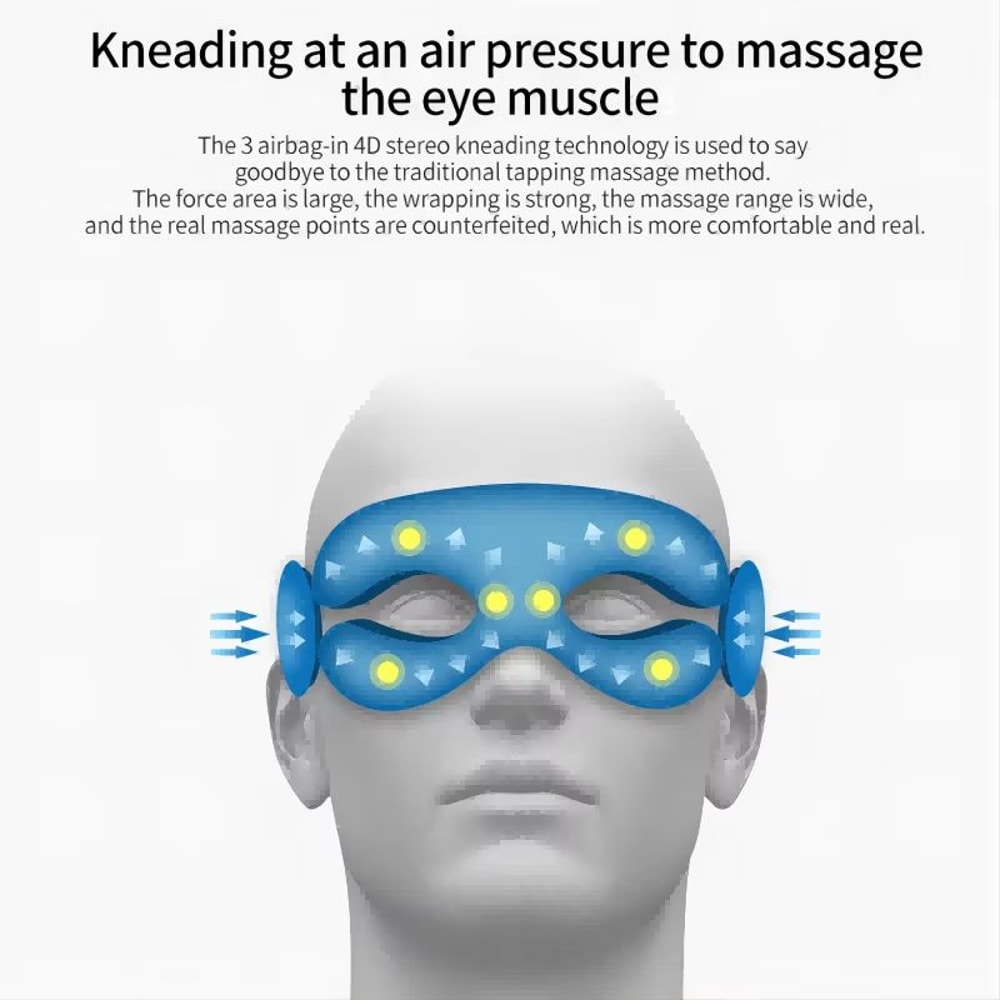Folding Eye Massager With Heat Airbag Pressure And Bluetooth Music 1