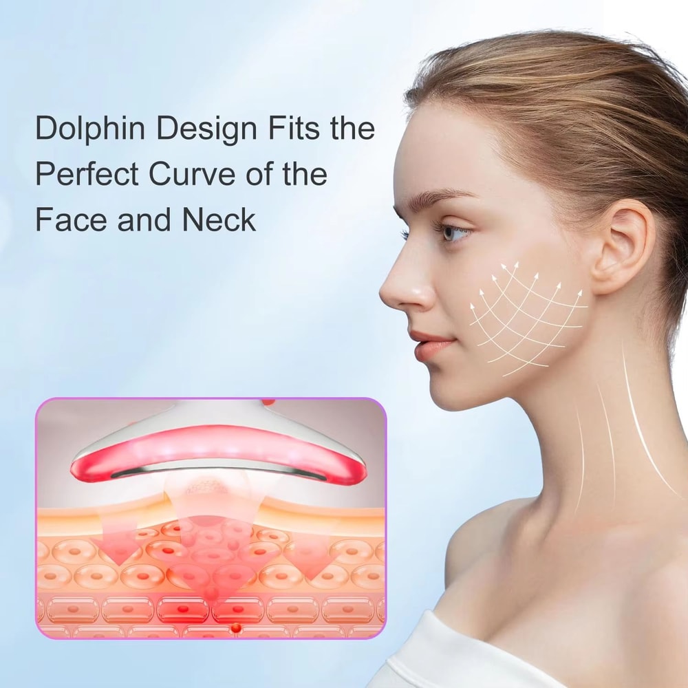 3in1 EMS Neck Facial Beauty Device With LED Thermal Lift And Vibration For Double Chin Reduction 4