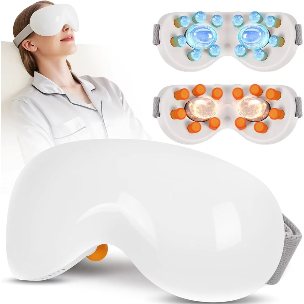 Rechargeable Eye Massager With Heat Cooling And Bluetooth For Puffiness Sleep Support Relaxation 0