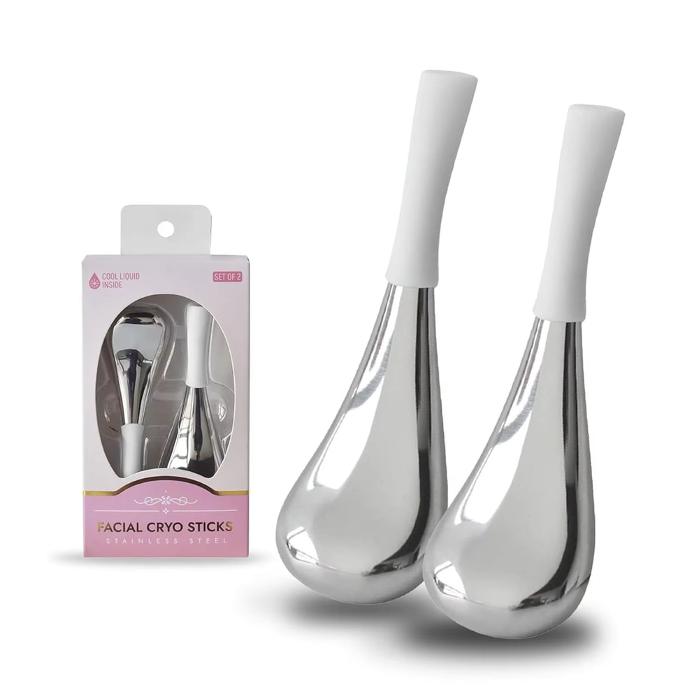 Stainless Steel Ice Globes For Face Eyes Cryo Cooling Beauty Rollers For Puffiness Wrinkles Skin 0