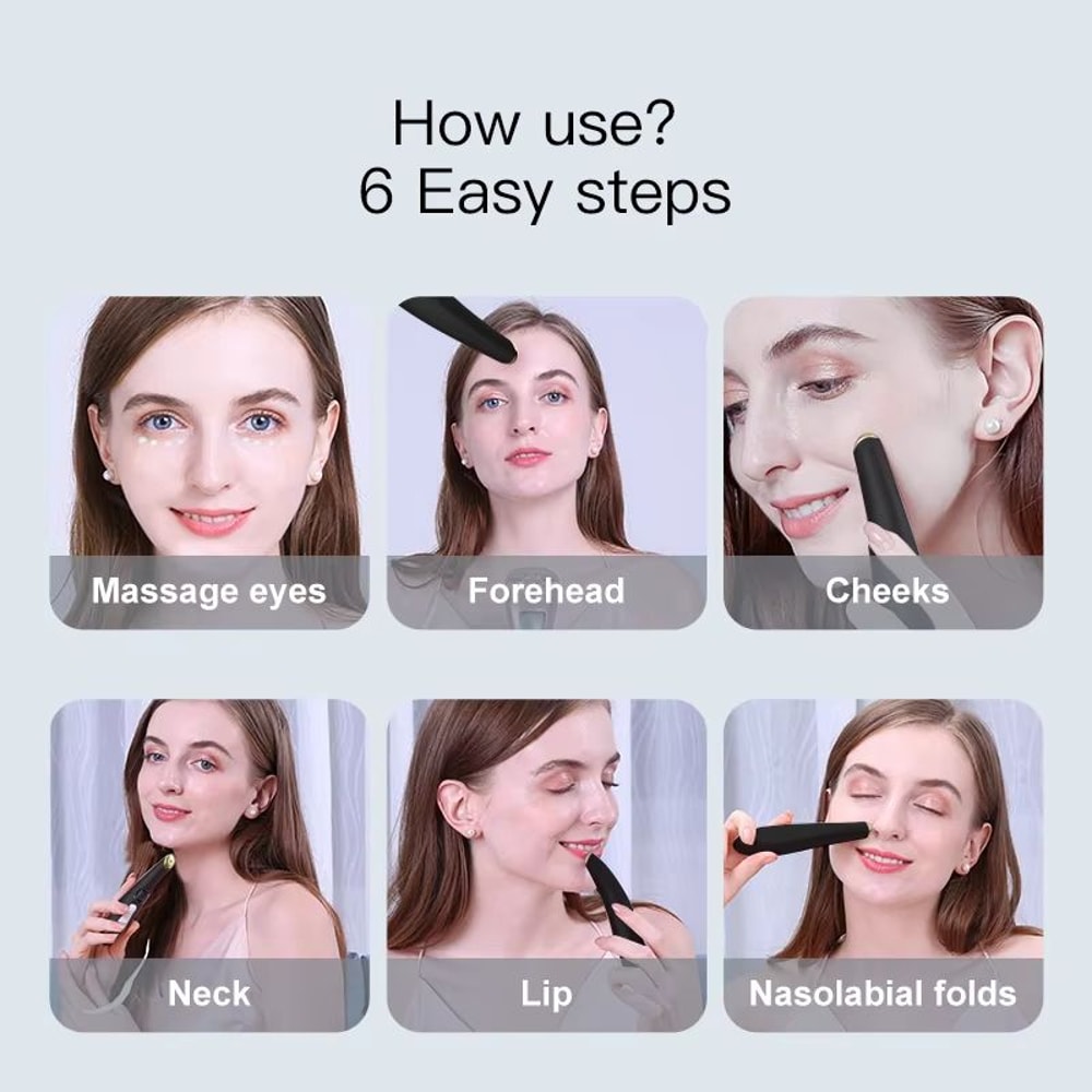 3in1 LED Eye Lift Wand With Red Light Therapy Vibration Heat For Puffiness Dark Circles Dry Eye R 4