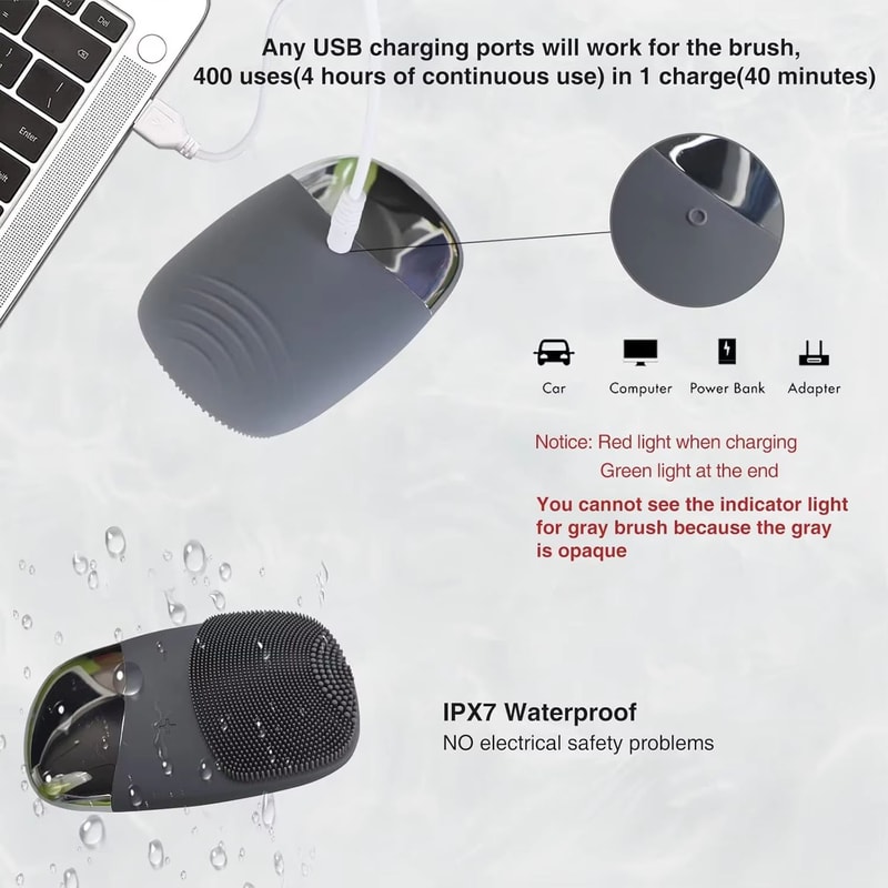 3in1 Electric Waterproof Silicone Facial Cleansing Brush With DeepClean Exfoliation And Blackhead R 4