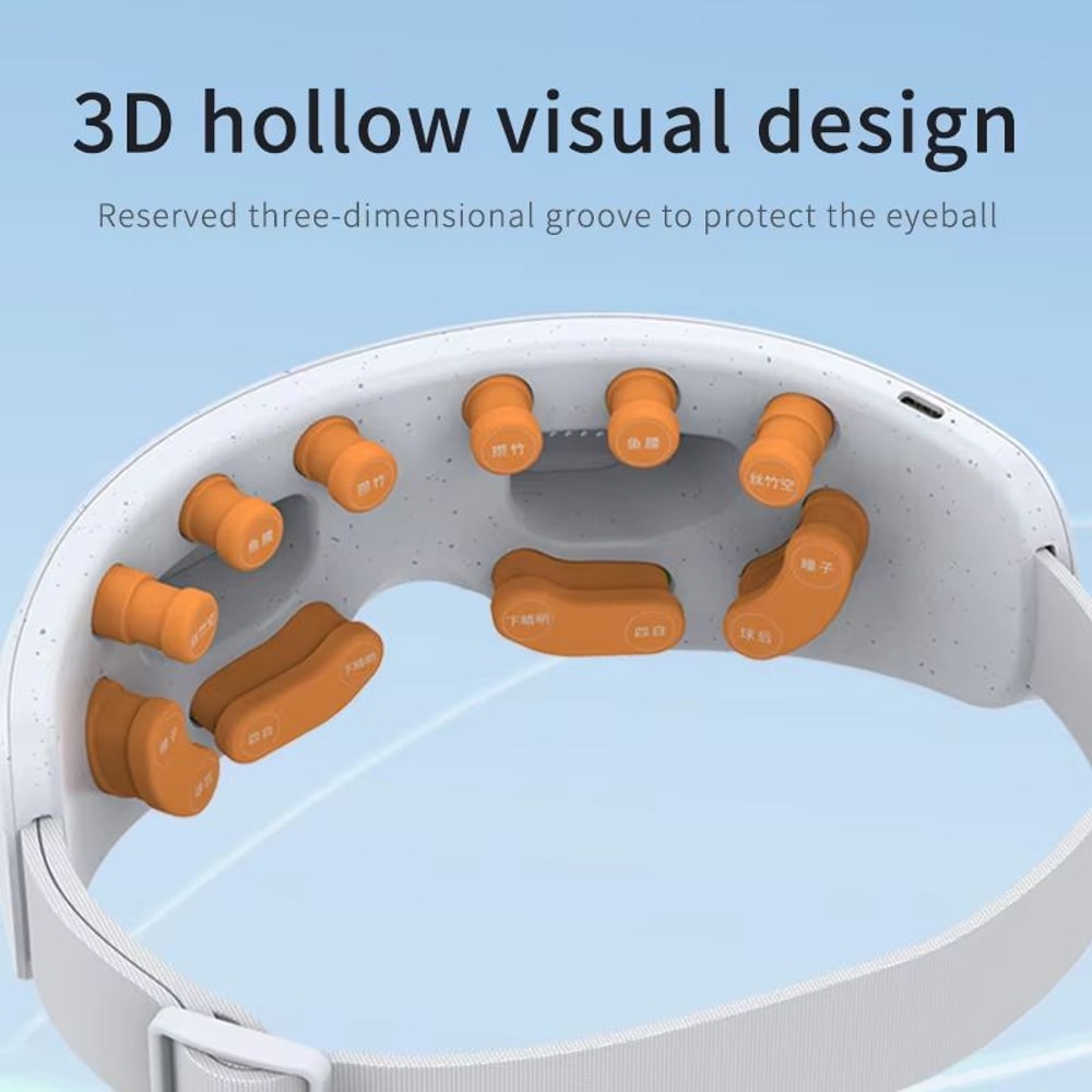 Rechargeable Eye Acupressure Massager With Vibration Bluetooth And 3 Modes For Refreshing Eye Care 1