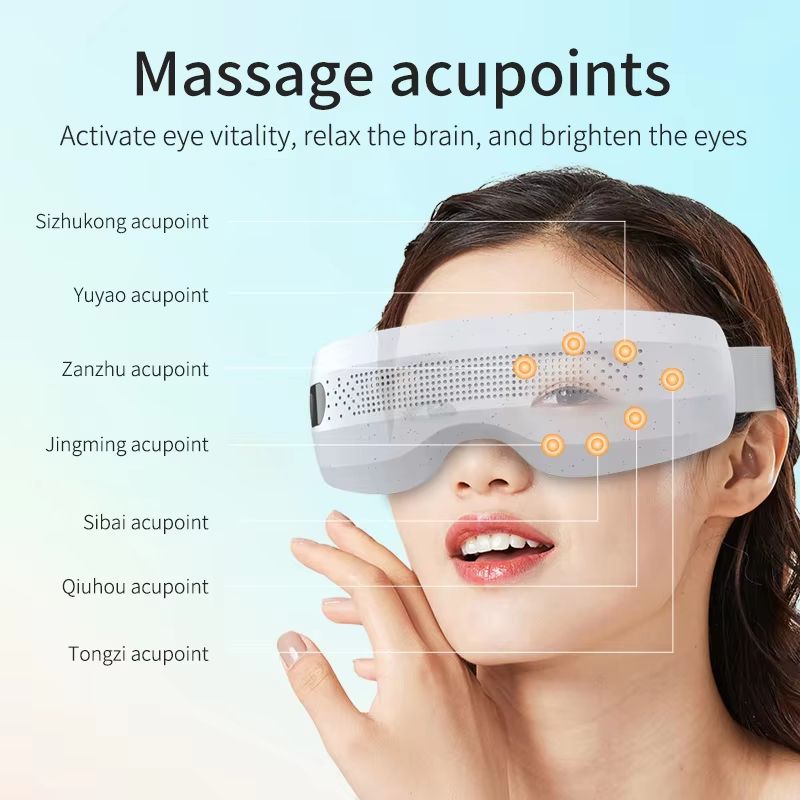 Rechargeable Eye Acupressure Massager With Vibration Bluetooth And 3 Modes For Refreshing Eye Care 5