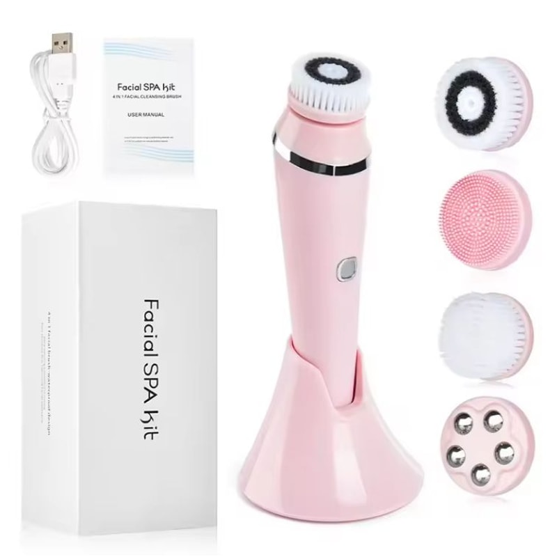 4in1 Electric Facial Cleansing Brush Sonic Waterproof Rechargeable Face Cleaning Pore Care Tool 6