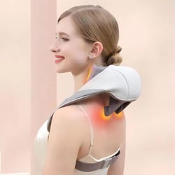 wireless 6d deep tissue neck, shoulder & back massager pillow with brushless motor and heat therapy