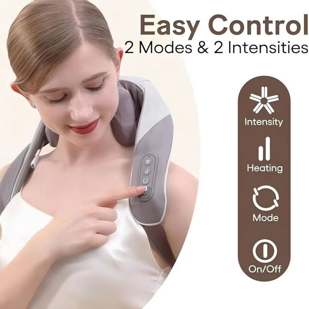 Wireless 6D Deep Tissue Neck Shoulder Back Massager Pillow With Brushless Motor And Heat Therapy 2
