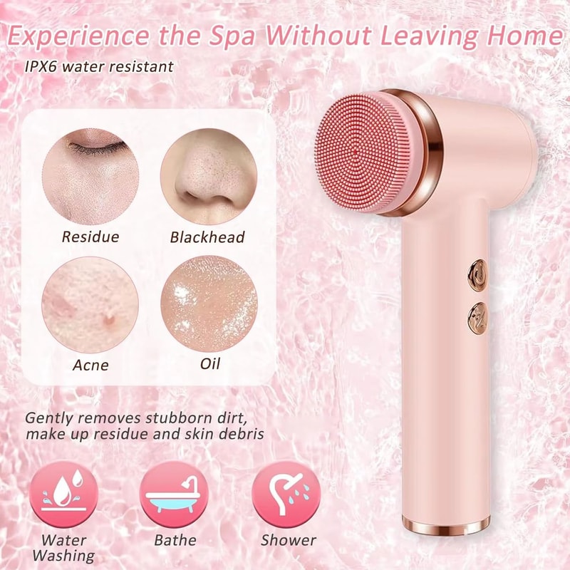 4in1 Electric Facial Cleansing Brush Waterproof Portable Face Scrubber For Deep Cleansing Exfoliat 2