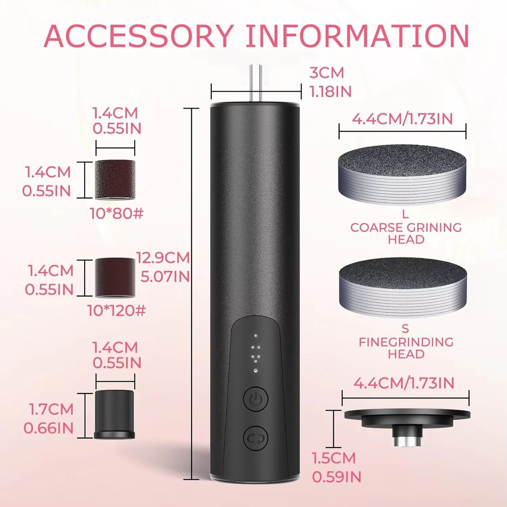 2in1 Electric Foot Callus Remover Nail Grinder With 6 Speeds And Sandpaper Foot Sander Tool 1