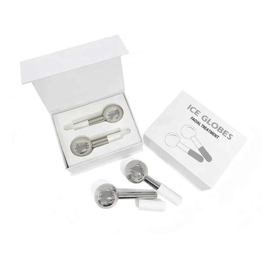 360 Stainless Steel Ice Globe Facial Massager Cooling Cryo Sticks For Face Eyes 7