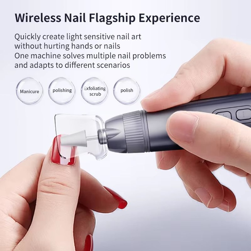 Professional Manicure Pedicure Kit Electric Nail File Set Cordless Nail Drill Machine 10 Speed Nail 1
