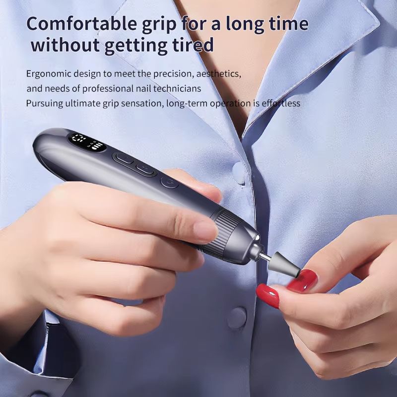 Professional Manicure Pedicure Kit Electric Nail File Set Cordless Nail Drill Machine 10 Speed Nail 3