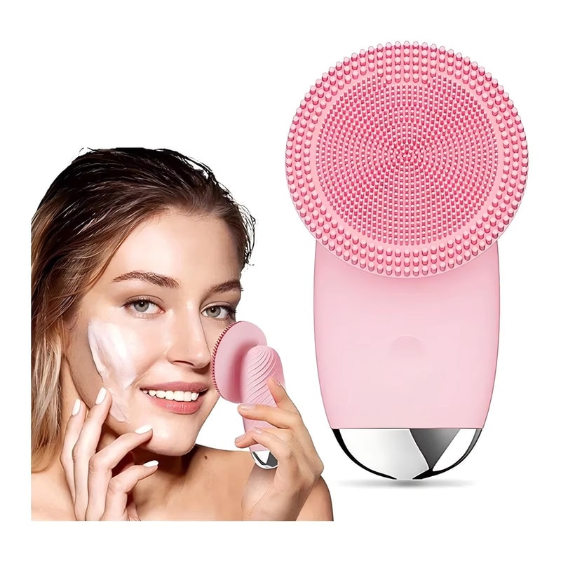 Silicone Face Cleansing Brush Electric Facial Scrubber Massager Sonic Vibration Waterproof Skin Car 0