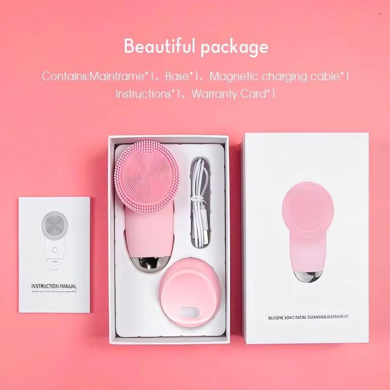 Silicone Face Cleansing Brush Electric Facial Scrubber Massager Sonic Vibration Waterproof Skin Car 5