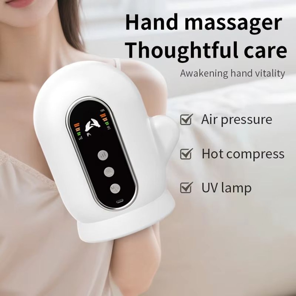 Electric Hand Massager With Airbag Compression And Automatic UV Cleaning For Wrist Palm And Finger 0