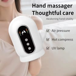 electric hand massager with airbag compression and automatic uv cleaning for wrist, palm, and finger relief