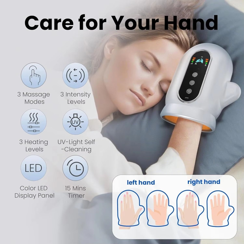 Electric Hand Massager With Airbag Compression And Automatic UV Cleaning For Wrist Palm And Finger 1
