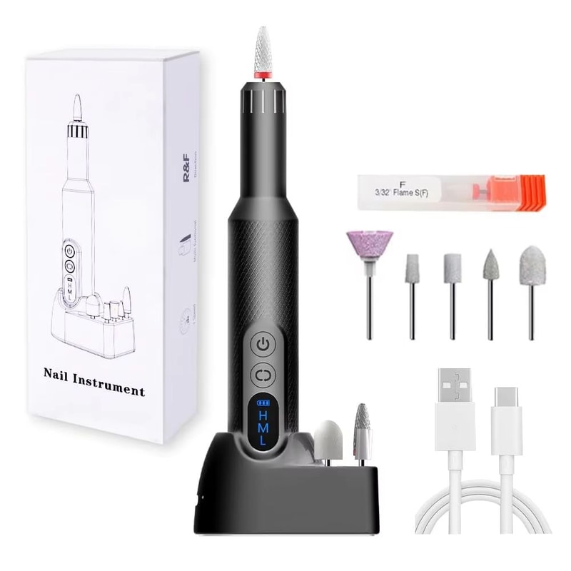 Electric Nail Drill Cordless Nail File Manicure Pedicure Kit For Acrylic And Gel Nails Professional 5
