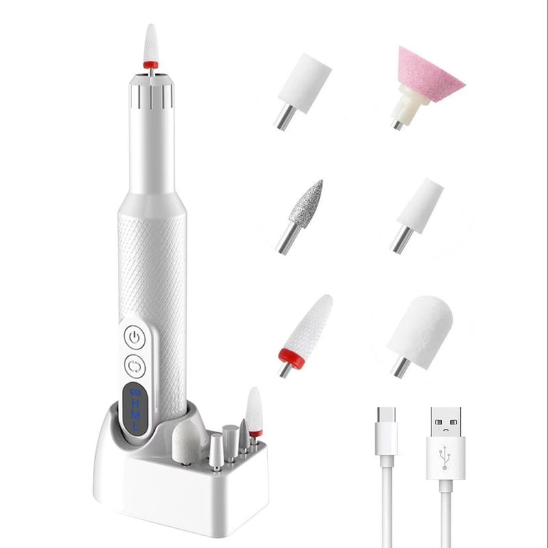 Electric Nail Drill Cordless Nail File Manicure Pedicure Kit For Acrylic And Gel Nails Professional 7