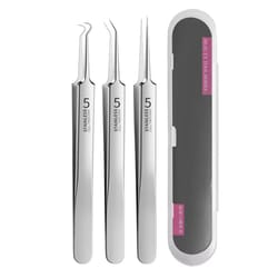 ultra-fine no.5 cell pimples and blackhead clip tweezers pimple popper tool kit with acne needle