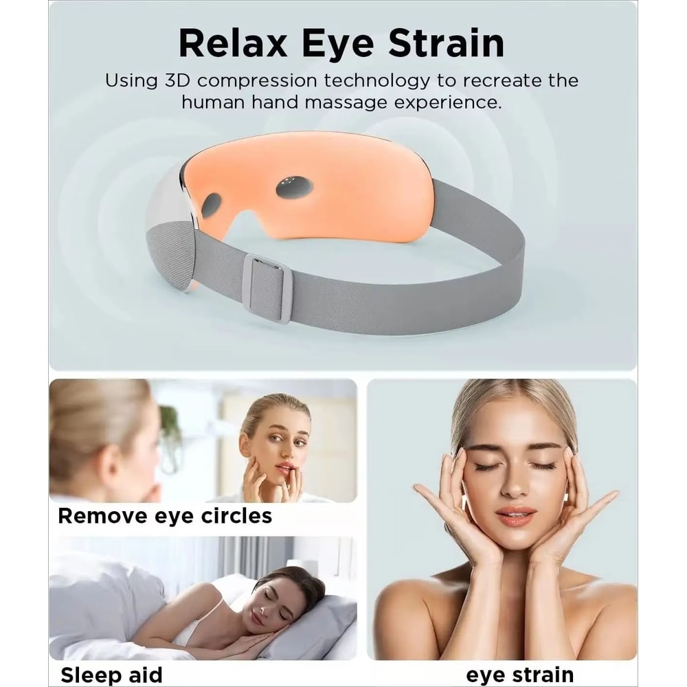 Portable Visible Eye Massager With Bluetooth Music And 4 Mode Massage For Eye Care And Sleep 5