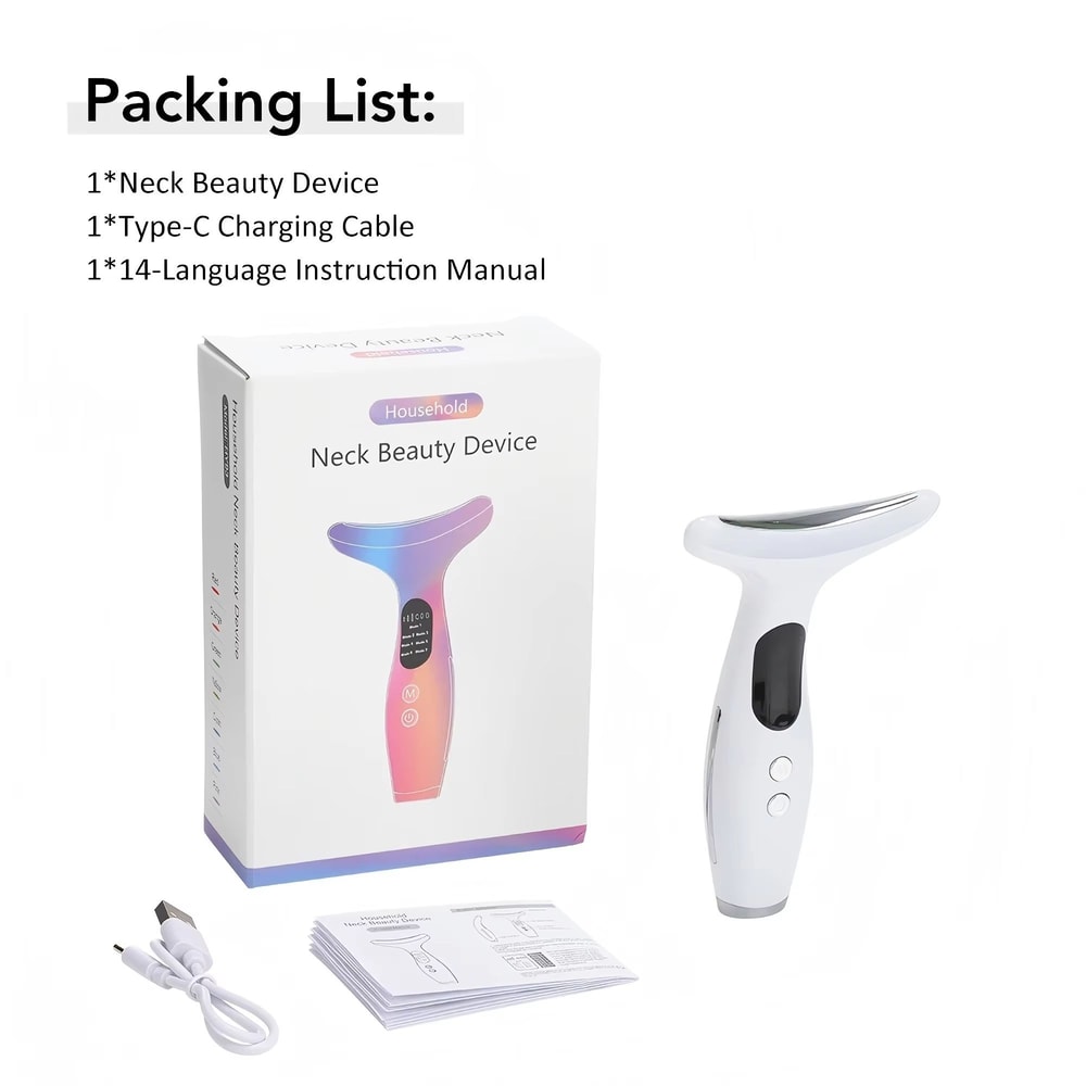 Portable 7 In 1 Microcurrent Facial And Neck Beauty Device With Vibration For Improved Neck Line An 6