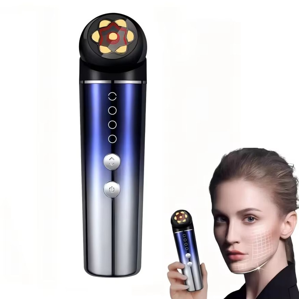 6 In 1 EMS Microcurrent Facial Massager With Sonic Vibration And LED Photon Therapy For Skin Tighte 0