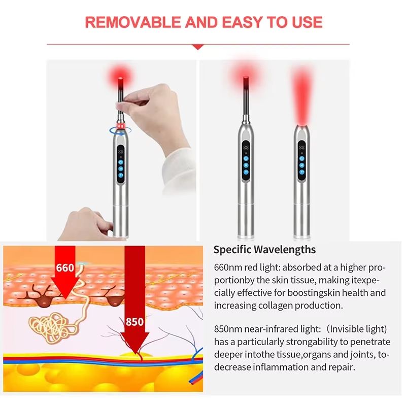 Red Light Therapy Cold Sore Treatment Device With 660 Nm And 850 Nm Near Infrared LED Light Wand 1