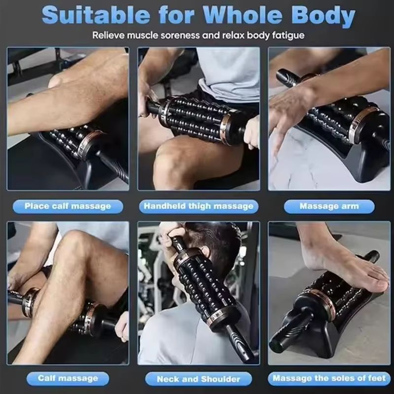 Portable 6D Rolling Percussive Muscle Massager Handheld Deep Tissue Body Relief Tool 2