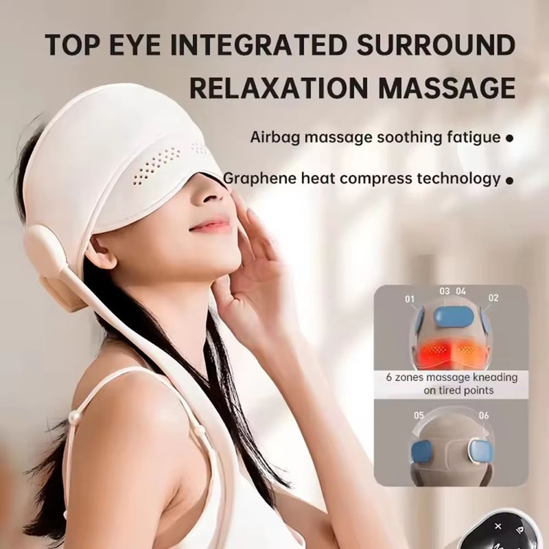 Graphene Heating Head Massager With Air Pressure And Eye Hot Compress For Relaxation And Sleep Supp 2