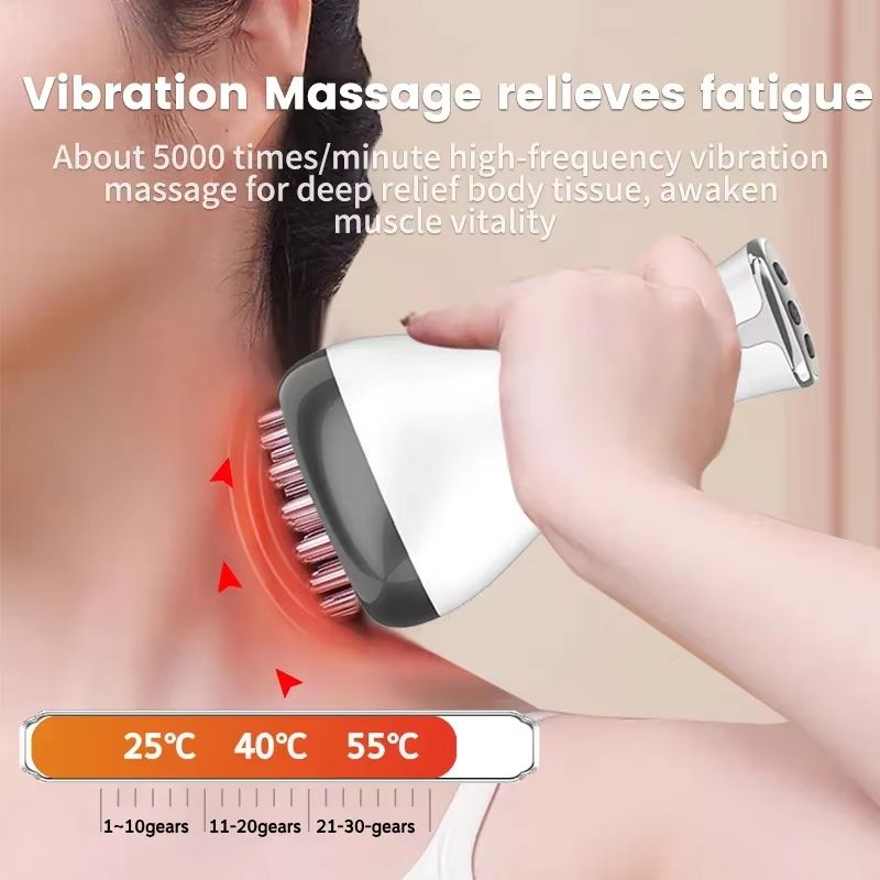 Electric Meridian Gua Sha Body Massager With Microcurrent Vibrate Hot Compress Therapy 3
