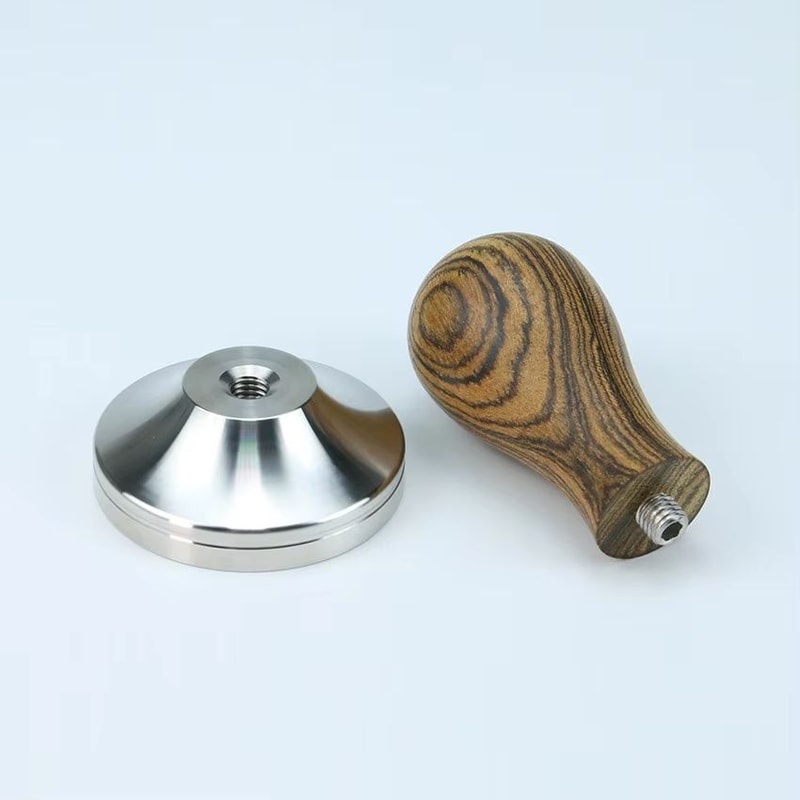 Premium Adjustable Coffee Tamper With Wooden Handle Stainless Steel Base 201in209in224in230in 11