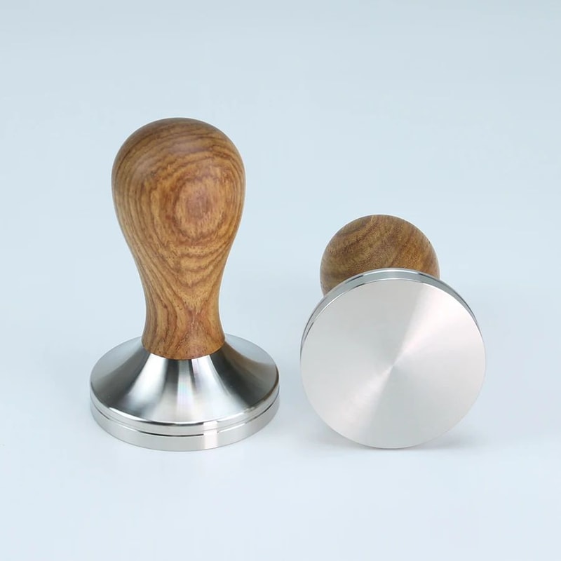 Premium Adjustable Coffee Tamper With Wooden Handle Stainless Steel Base 201in209in224in230in 1