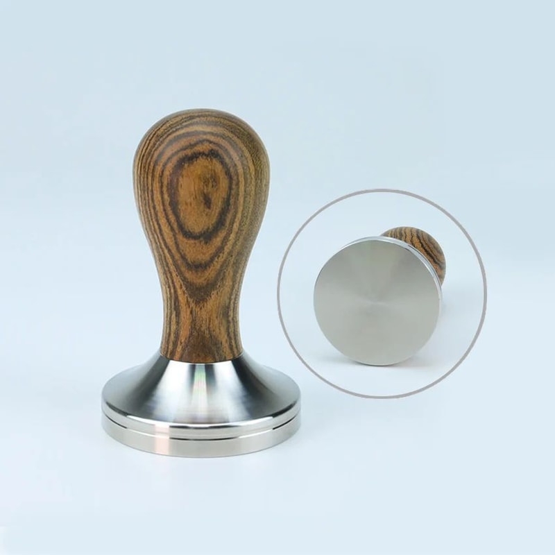 Premium Adjustable Coffee Tamper With Wooden Handle Stainless Steel Base 201in209in224in230in 2