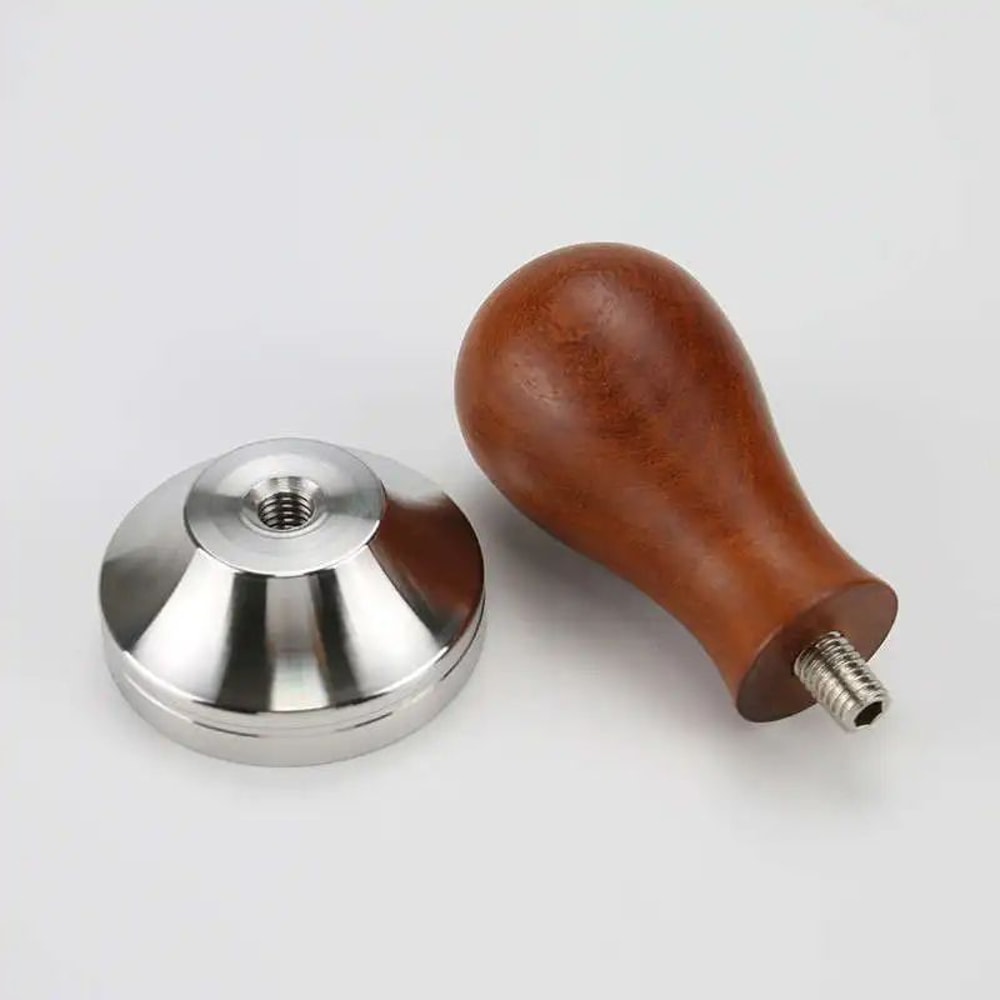 Premium Adjustable Coffee Tamper With Wooden Handle Stainless Steel Base 201in209in224in230in 4