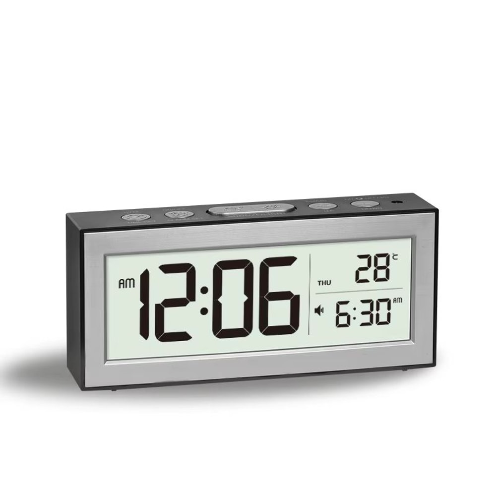 Retro LCD Digital Desk Clock With Alarm Backlight Calendar Temperature Display 7