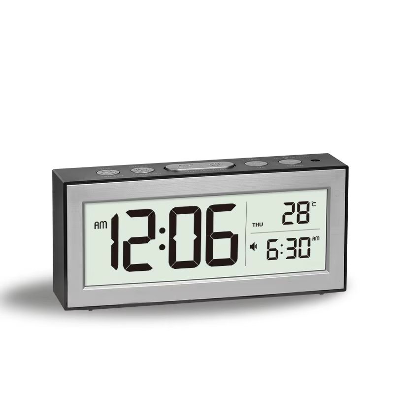 Retro LCD Digital Desk Clock With Alarm Backlight Calendar Temperature Display 7
