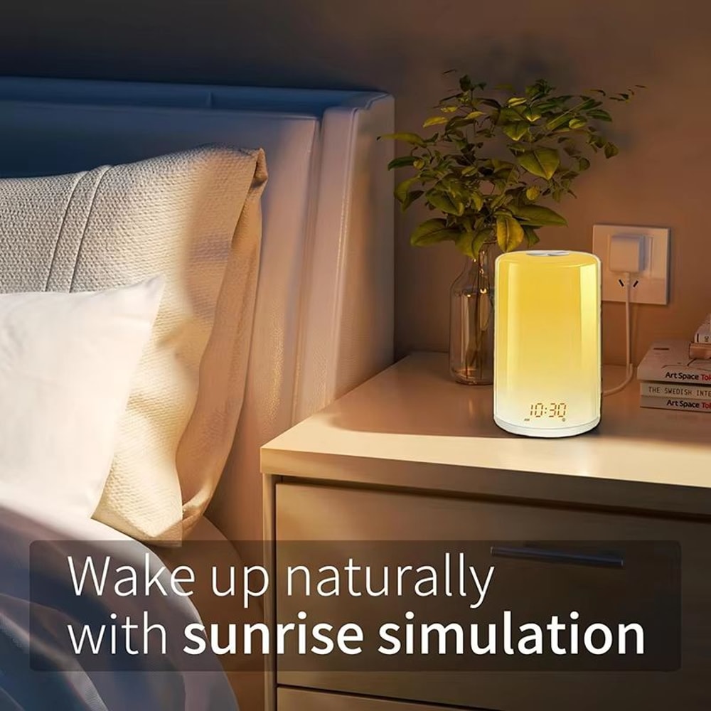 Sunrise Alarm Clock With Wake Up Light Natural Sounds Touch Control 1