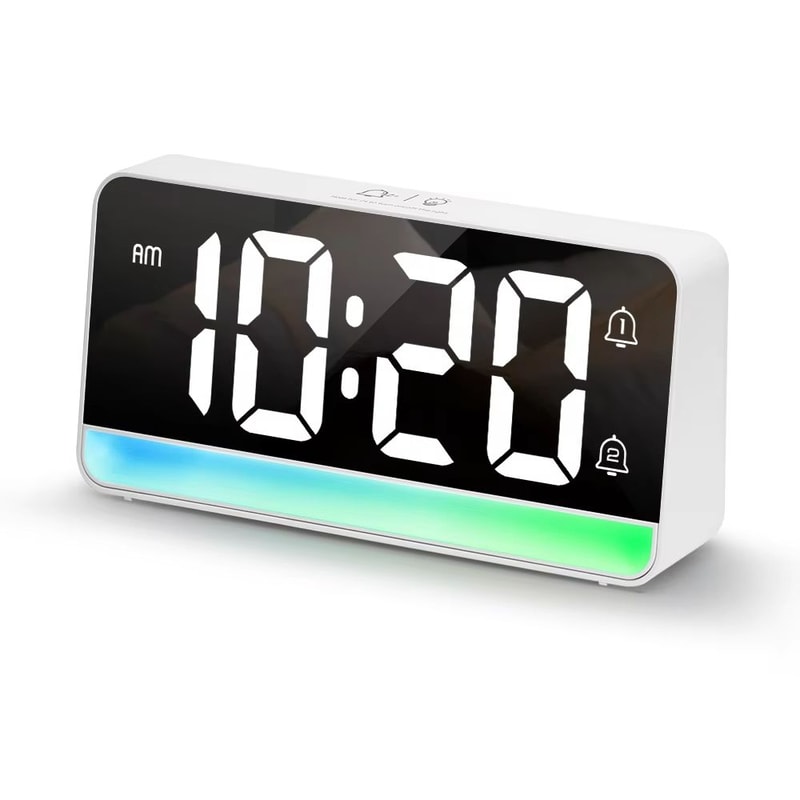 LED Digital Alarm Clock With Color Changing Night Light And EasyRead Display 7