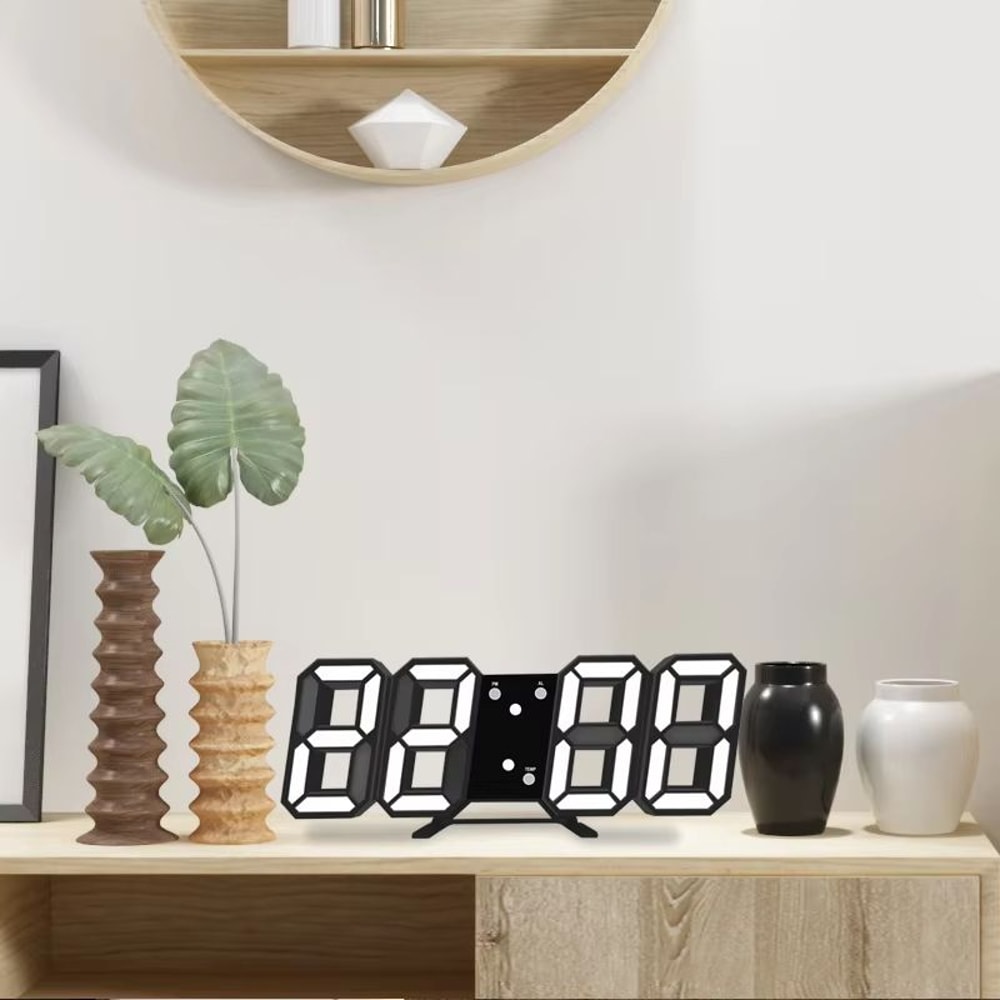 3D LED Digital Alarm Clock With Time Date And Temperature Display 4